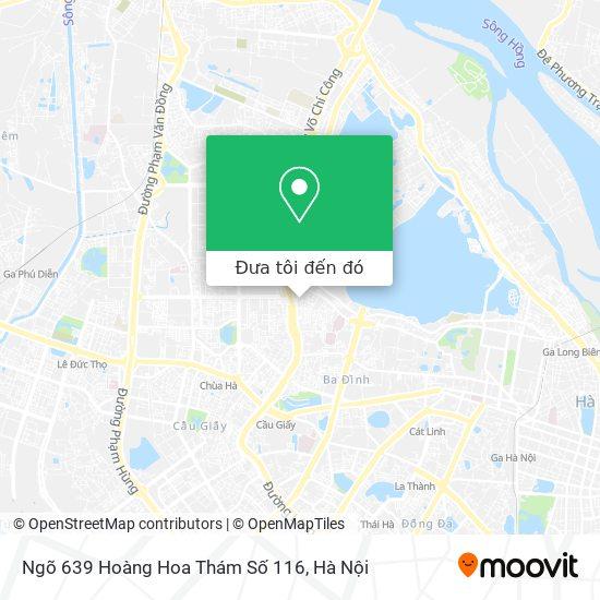 Bản đồ định vị ngõ 639 Hoàng Hoa Thám thuộc phường Vĩnh Phúc quận Ba Đình Hà Nội giúp người dùng dễ dàng tìm đường