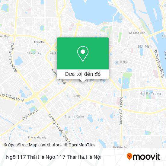 Bản đồ chỉ đường đến ngõ 117 Thái Hà bằng phương tiện công cộng tại Hà Nội