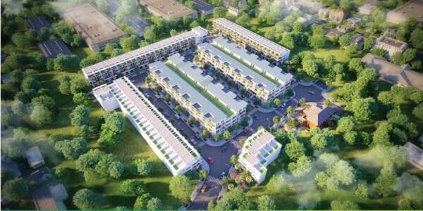 Toàn cảnh sầm uất của Chợ Phú Phong trên đường ĐT 743, phường Bình Chuẩn, Thuận An, Bình Dương, với hoạt động mua bán nhộn nhịp