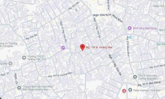 Lối vào chính dẫn vào ngõ 169 Hoàng Mai từ mặt phố, Hà Nội