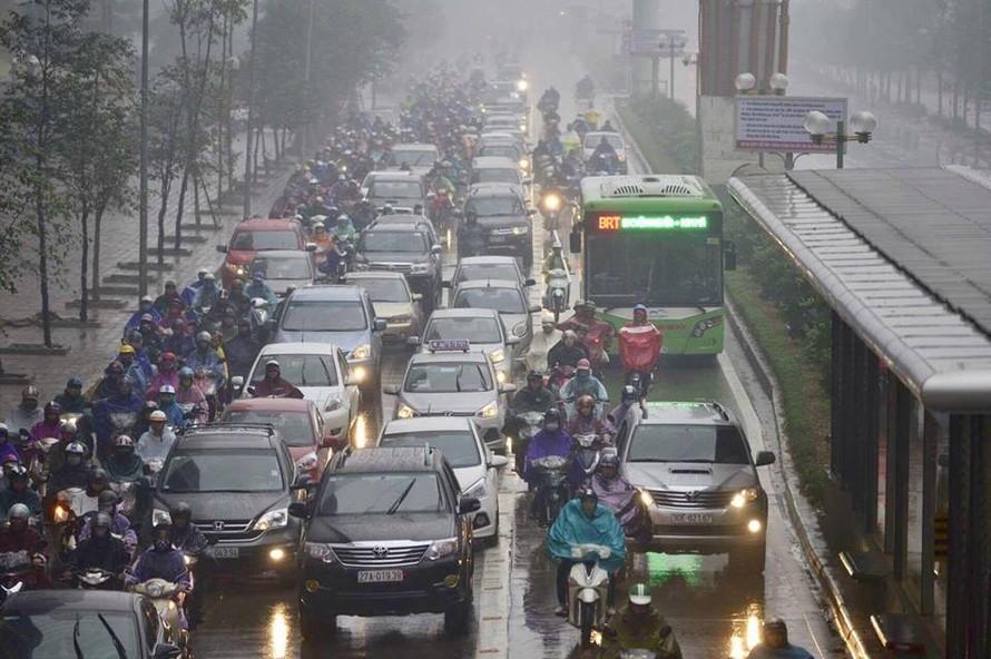 Hình ảnh minh họa giao thông tại Ngã tư Đông Anh 27 QL 3, Đông Anh, Hà Nội vào giờ cao điểm
