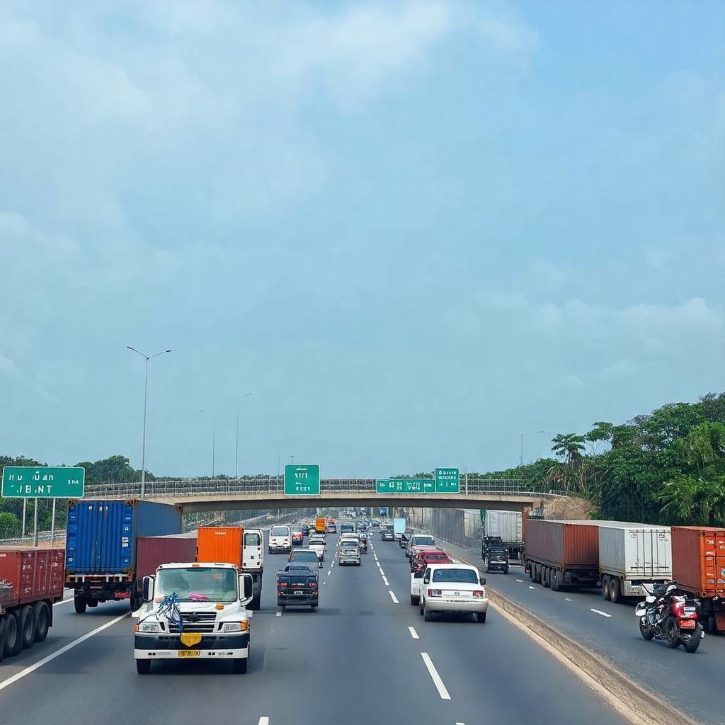 Một góc giao lộ Ngã ba Mỹ Xuân, thị xã Phú Mỹ, Bà Rịa – Vũng Tàu, cho thấy sự kết nối giữa Quốc lộ 51 và đường địa phương