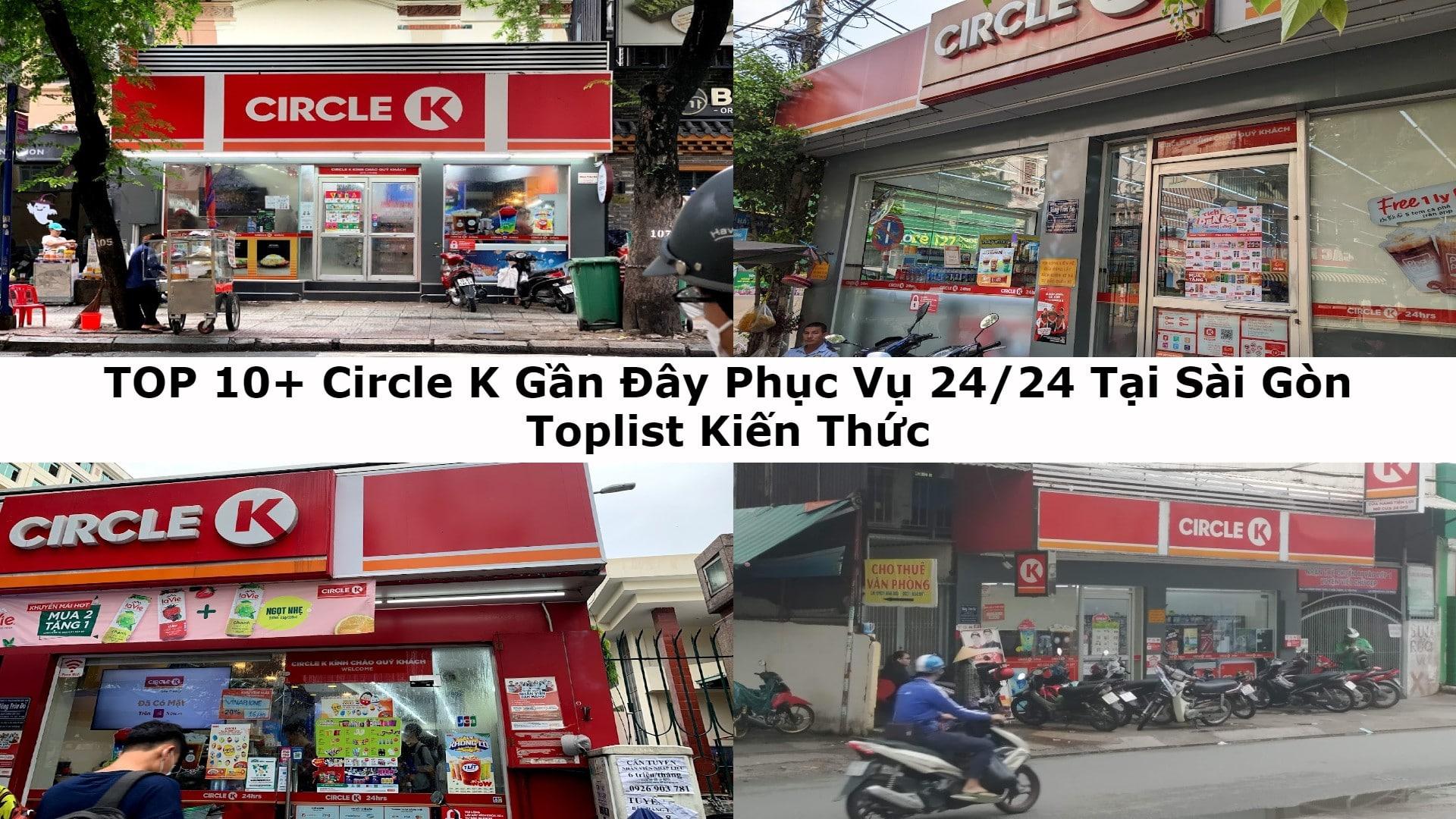 Không gian bên trong Circle K 217 Nguyễn Văn Cừ Quận 5 với các kệ hàng và khu vực ngồi 