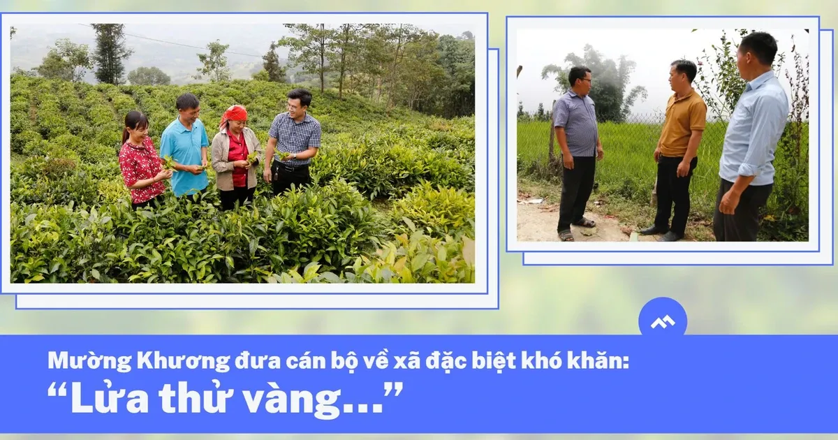 Cán bộ đang hỗ trợ người dân làm thủ tục tại UBND xã Doãn Tùng