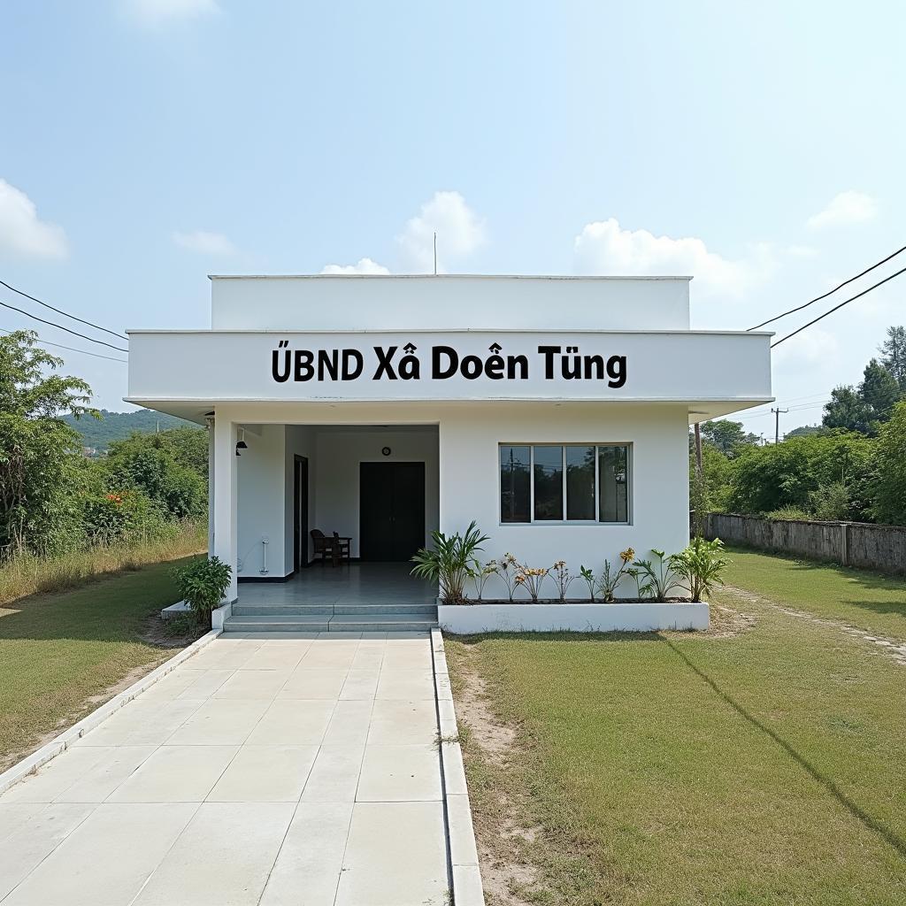 Hình ảnh trụ sở UBND xã Doãn Tùng từ bên ngoài, dễ dàng nhận diện khi đến